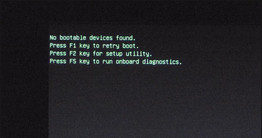 no-bootable-device-found